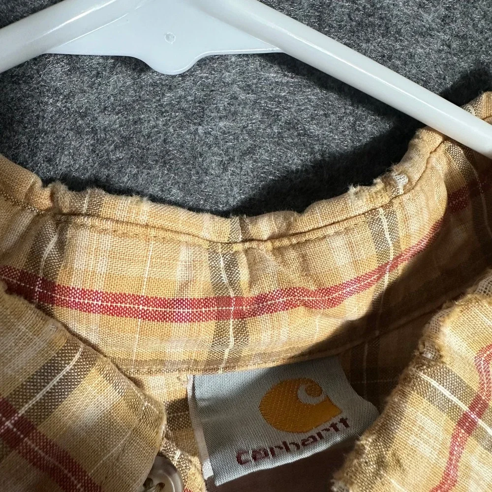 Carhartt Mens Plaid Short Sleeve Button Up Shirt Casual Workwear Size‎ 2XL